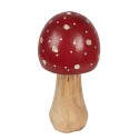 Clayre & Eef Decoration Mushroom Ø 8x16 cm Red Wood