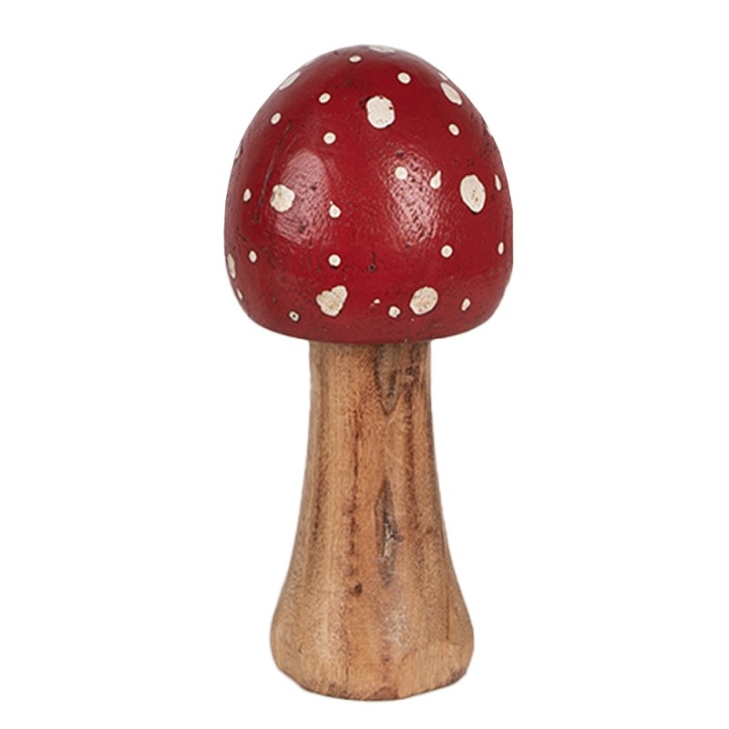 Clayre & Eef Decoration Mushroom Ø 5x8 cm Red Wood