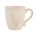 Clayre & Eef Mug 225 ml Beige Ceramic Round Chicken