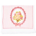 Clayre & Eef Guest Towel 40x66 cm White Pink Cotton Rectangle Roses