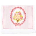 Clayre & Eef Serviette invité 40x66 cm Blanc Rose Coton Rectangle Roses