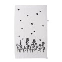 Clayre & Eef Guest Towel 40x66 cm White Black Cotton Flowers