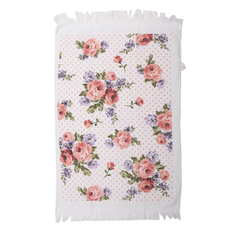 Clayre & Eef Guest Towel 40x66 cm Red Cotton Roses