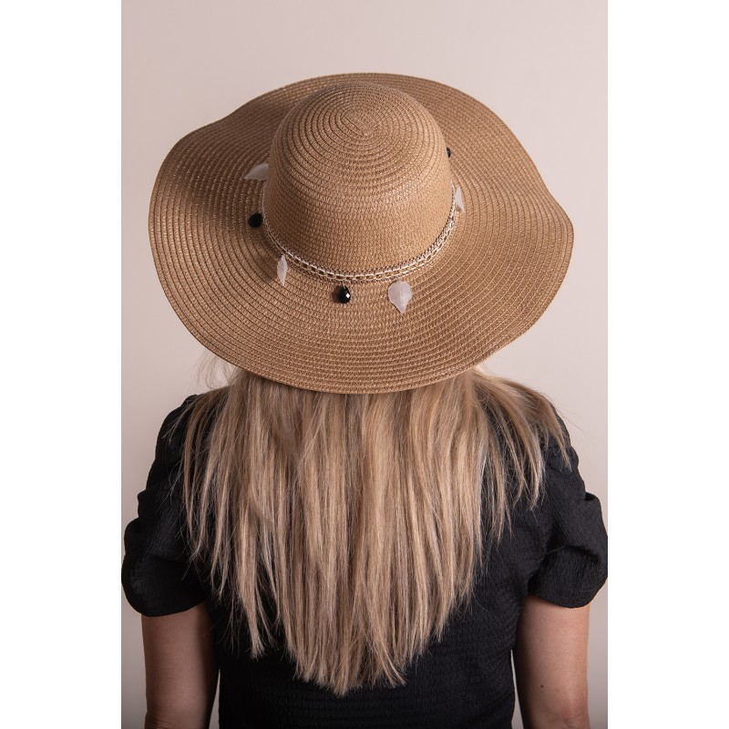 Juleeze Cappello da donna Beige Paglia di carta