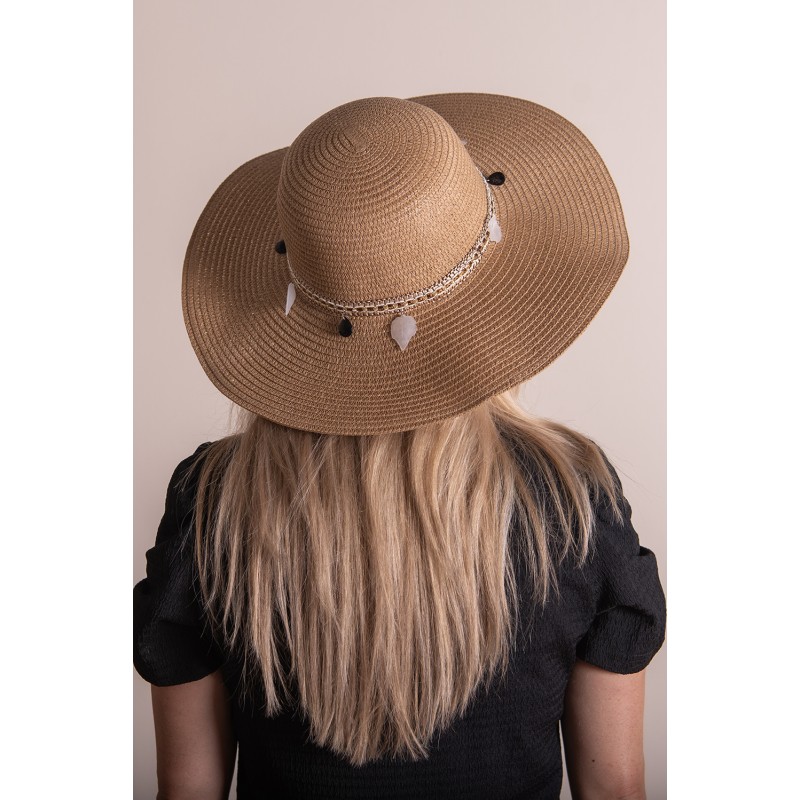 Juleeze Cappello da donna Beige Paglia di carta