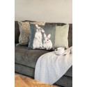 Clayre & Eef Cushion Cover 45x45 cm Green White Polyester Square Rabbits