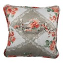 Clayre & Eef Cushion Cover 40x40 cm Grey Pink Cotton Polyester Flowers