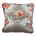 Clayre & Eef Housse de coussin 40x40 cm Gris Rose Coton Polyester Fleurs