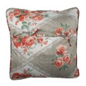 Clayre & Eef Housse de coussin 50x50 cm Gris Rose Coton Polyester Fleurs