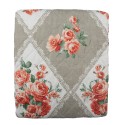 Clayre & Eef Couvertures 140x220 cm Gris Rose Coton Polyester Rectangle Fleurs