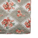 Clayre & Eef Couvertures 140x220 cm Gris Rose Coton Polyester Rectangle Fleurs