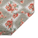 Clayre & Eef Bedspread 140x220 cm Grey Pink Cotton Polyester Rectangle Flowers