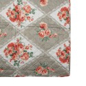 Clayre & Eef Bedspread 240x260 cm Grey Pink Cotton Polyester Rectangle Flowers