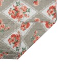 Clayre & Eef Bedspread 240x260 cm Grey Pink Cotton Polyester Rectangle Flowers