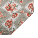 Clayre & Eef Tagesdecke 240x260 cm Grau Rosa Baumwolle Polyester Rechteck Blumen