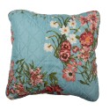 Clayre & Eef Cushion Cover 50x50 cm Blue Pink Cotton Polyester Flowers