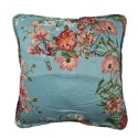 Clayre & Eef Kussenhoes  50x50 cm Blauw Roze Katoen Polyester Bloemen