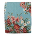 Clayre & Eef Tagesdecke 140x220 cm Blau Rosa Baumwolle Polyester Rechteck Blumen