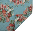 Clayre & Eef Bedspread 240x260 cm Blue Pink Cotton Polyester Rectangle Flowers