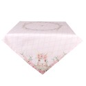 Clayre & Eef Nappe 100x100 cm Rose Coton Carré Lapin