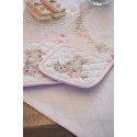 Clayre & Eef Nappe 100x100 cm Rose Coton Carré Lapin