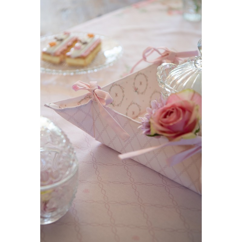 Clayre & Eef Nappe 100x100 cm Rose Coton Carré Lapin