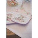 Clayre & Eef Tablecloth Ø 170 cm Pink Cotton Round Rabbit