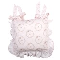 Clayre & Eef Housse de coussin pour coussin de chaise 40x40 cm Rose Coton Lapin