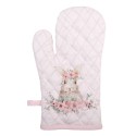 Clayre & Eef Oven Mitt 18x30 cm Pink Cotton Rabbit