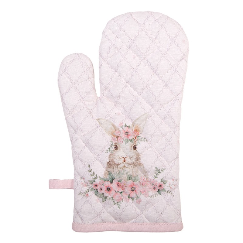 Clayre & Eef Manique de four 18x30 cm Rose Coton Lapin