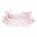 Clayre & Eef Bread Basket 35x35x8 cm Pink Cotton Square Rabbit