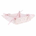 Clayre & Eef Bread Basket 35x35x8 cm Pink Cotton Square Rabbit