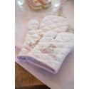 Clayre & Eef Bread Basket 35x35x8 cm Pink Cotton Square Rabbit