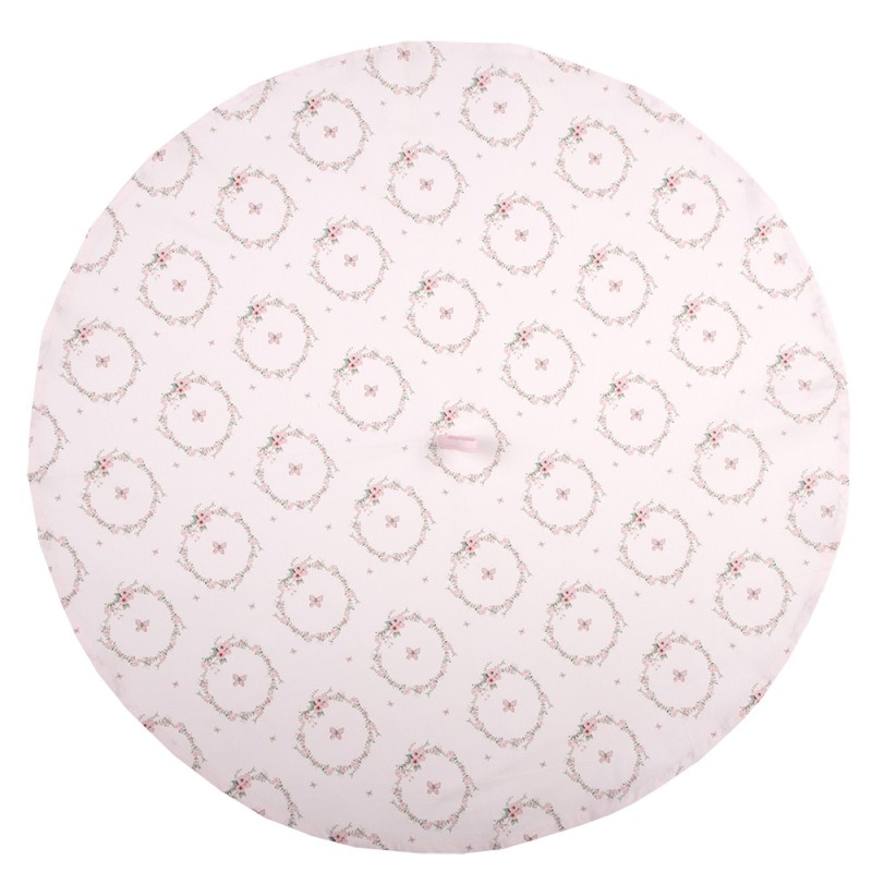 Clayre & Eef Tea Towel  Ø 80 cm Pink Cotton Round Rabbit