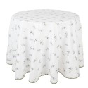 Clayre & Eef Tablecloth Ø 170 cm White Cotton Round Olives