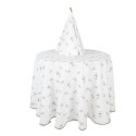 Clayre & Eef Tablecloth Ø 170 cm White Cotton Round Olives