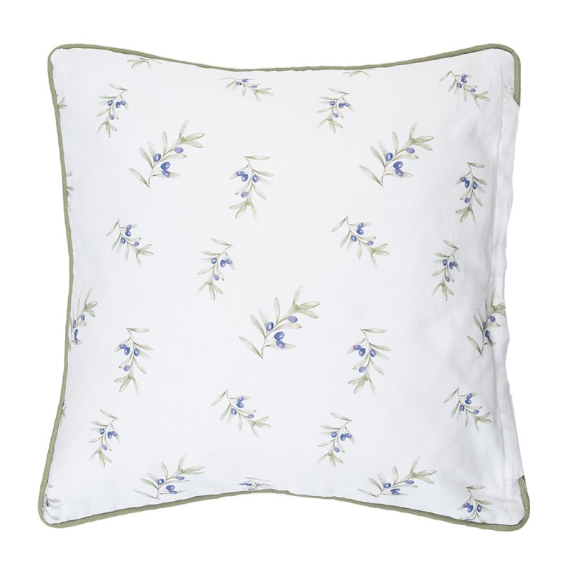 Clayre & Eef Cushion Cover 40x40 cm White Cotton Olives