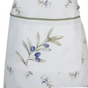 Clayre & Eef Kitchen Apron 70x85 cm White Cotton Olives