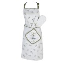 Clayre & Eef Kitchen Apron 70x85 cm White Cotton Olives