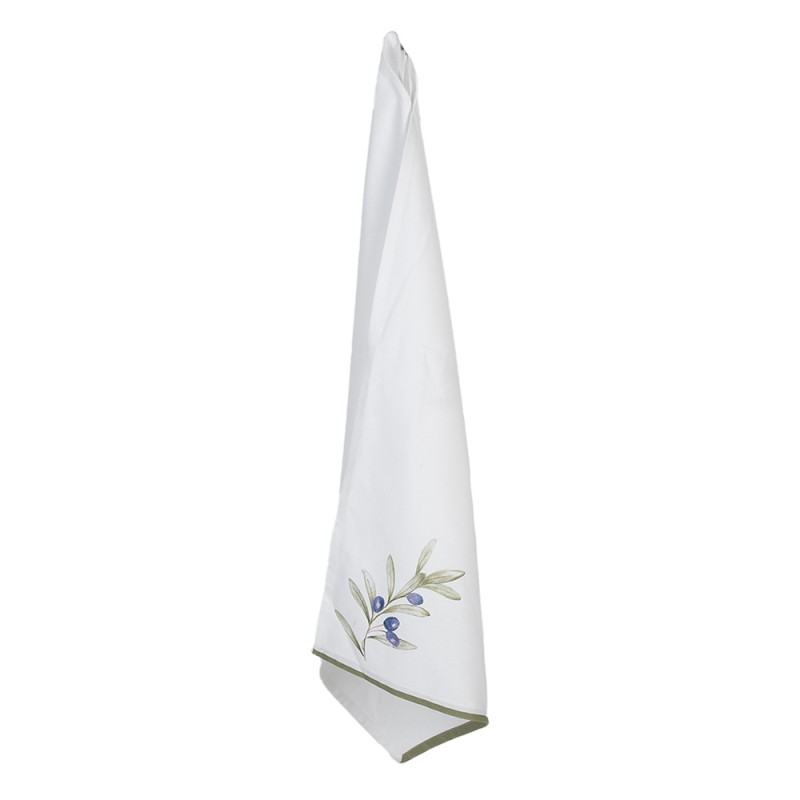 Clayre & Eef Torchon 50x70 cm Blanc Coton Olives