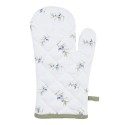 Clayre & Eef Oven Mitt 18x30 cm White Cotton Olives