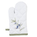 Clayre & Eef Kids' Oven Mitt 12x21 cm White Cotton Olives