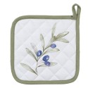 Clayre & Eef Pot Holder 20x20 cm White Cotton Olives