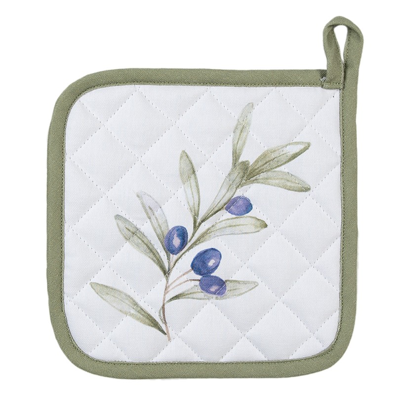 Clayre & Eef Presina 20x20 cm Bianco Cotone Olive