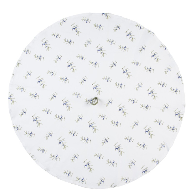 Clayre & Eef Torchon Ø 80 cm Blanc Coton Rond Olives