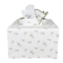 Clayre & Eef Table Runner 50x140 cm White Cotton Olives