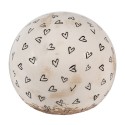 Clayre & Eef Decoration Ball Ø 12x12 cm Beige Black Ceramic Hearts