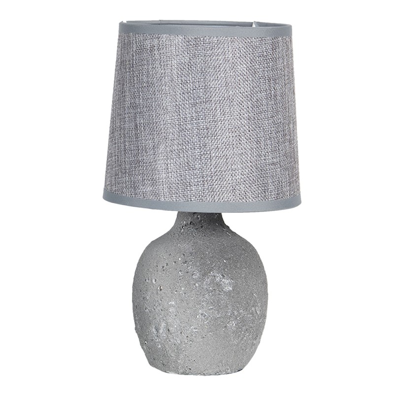Clayre & Eef Table Lamp Ø 15x26 cm  Grey Ceramic Round