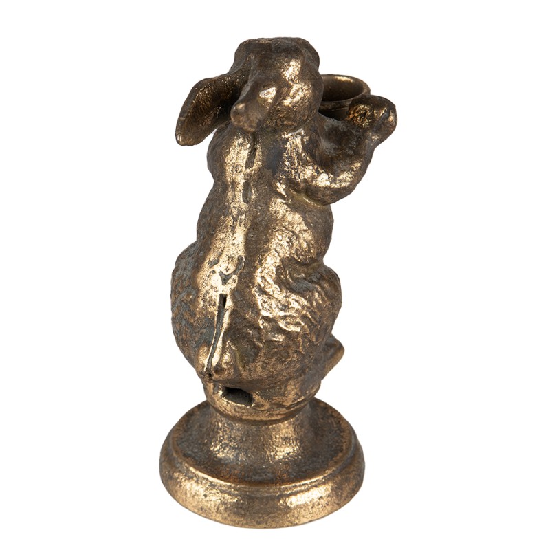 Clayre & Eef Candle holder Rabbit 12x10x30 cm Gold colored Iron