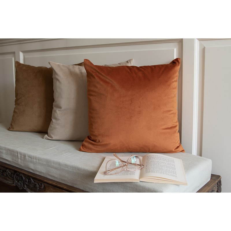 Clayre & Eef Housse de coussin 45x45 cm Marron Polyester